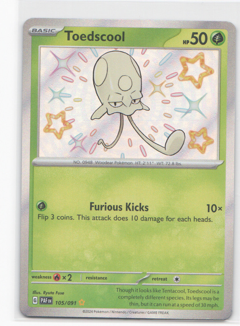 Toedscool Shiny Rare SV: Paldean Fates 105/091 NM