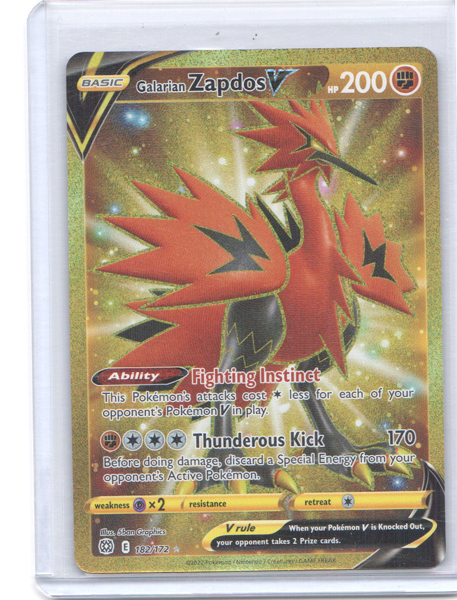 Galarian Zapdos V (Secret) Secret Rare SWSH09: Brilliant Stars 182/172 NM