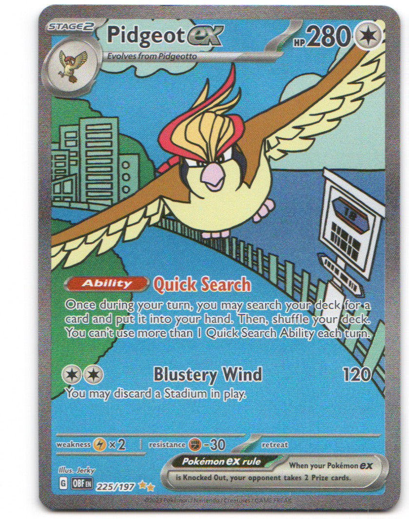 Pidgeot ex Special Illustration Rare SV03: Obsidian Flames 225/197 NM