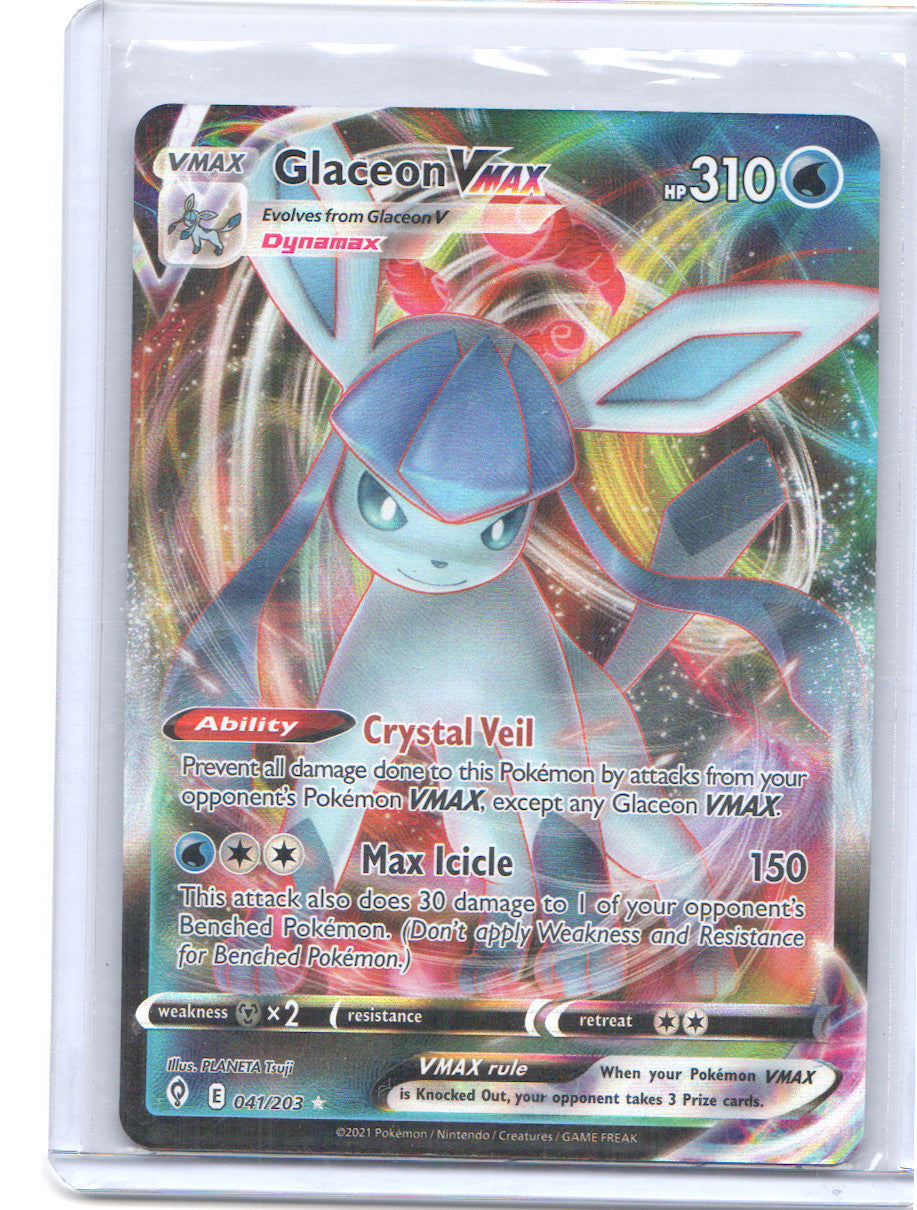 Glaceon VMAX Ultra Rare SWSH07: Evolving Skies 041/203 NM