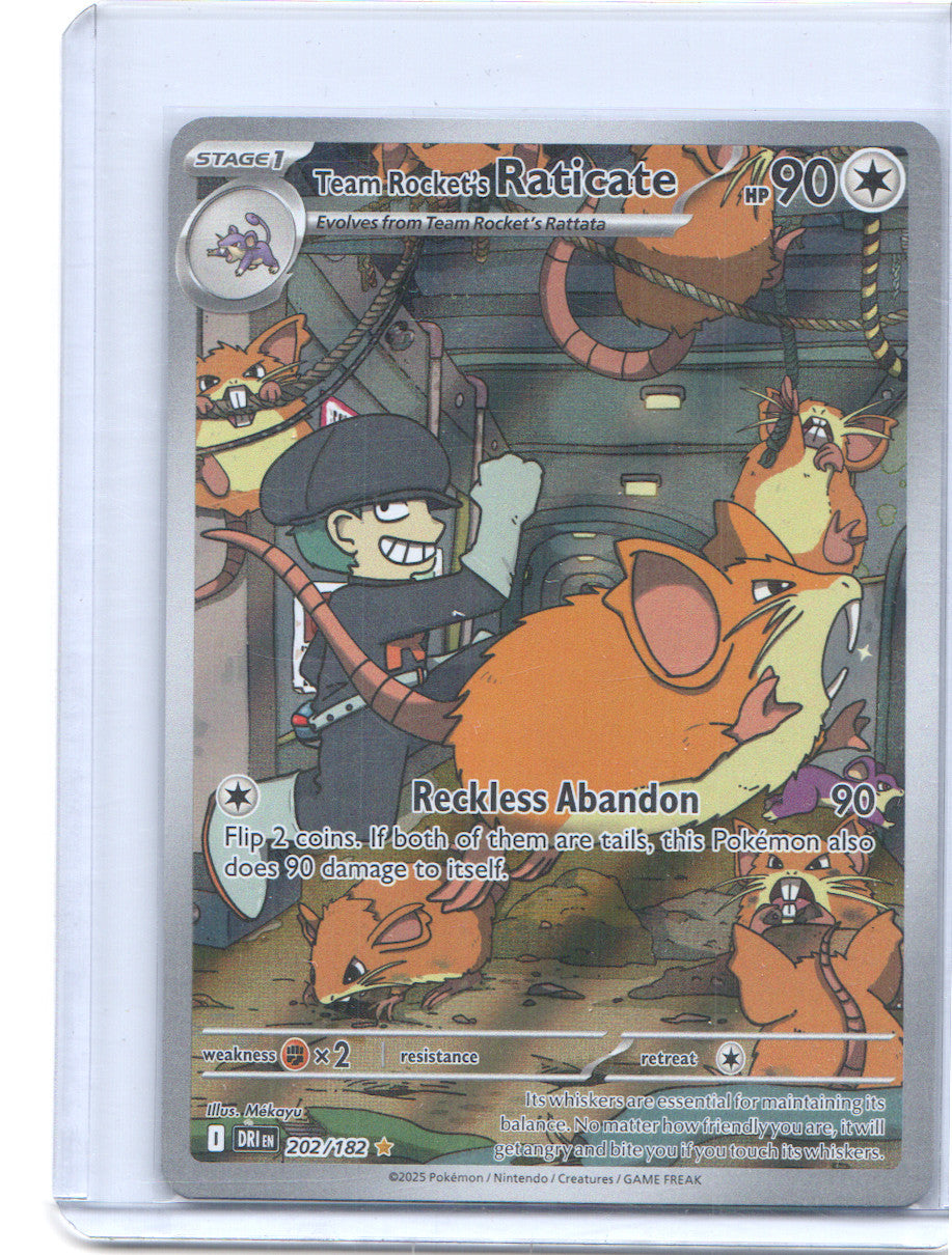 Team Rocket's Raticate Illustration Rare SV10: Destined Rivals 202/182 NM