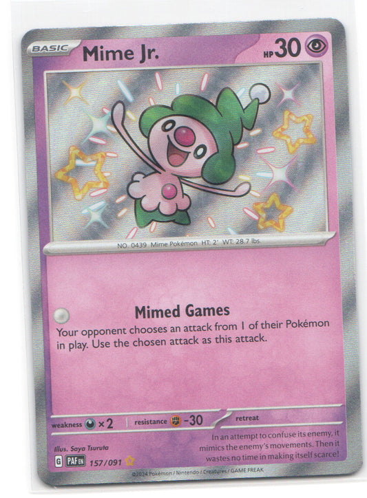 Mime Jr. Shiny Rare SV: Paldean Fates 157/091 NM