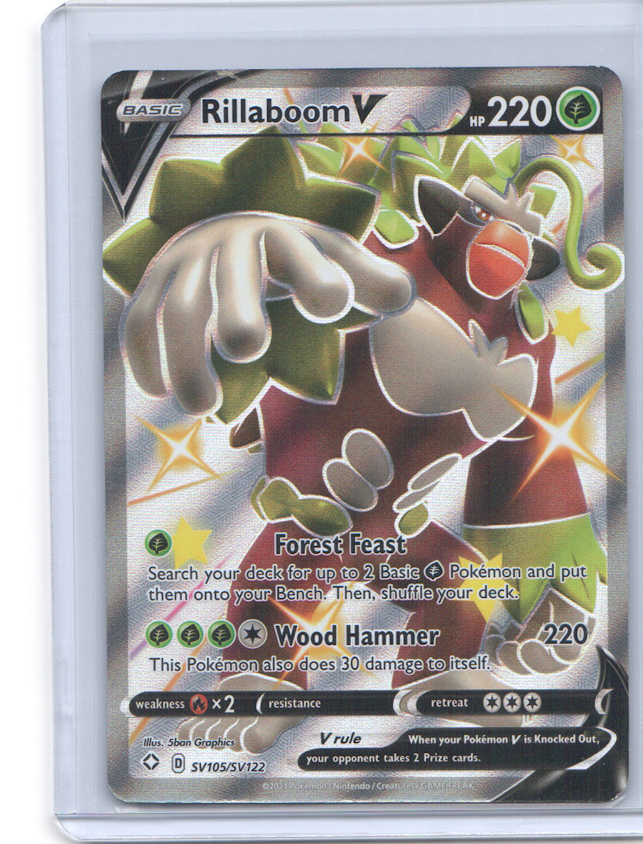 Rillaboom V Shiny Holo Rare Shining Fates: Shiny Vault SV105/SV122 NM