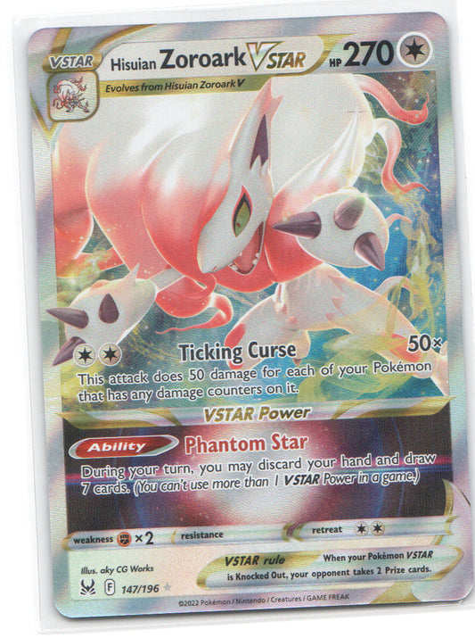 Hisuian Zoroark VSTAR Ultra Rare SWSH11: Lost Origin 147/196 NM