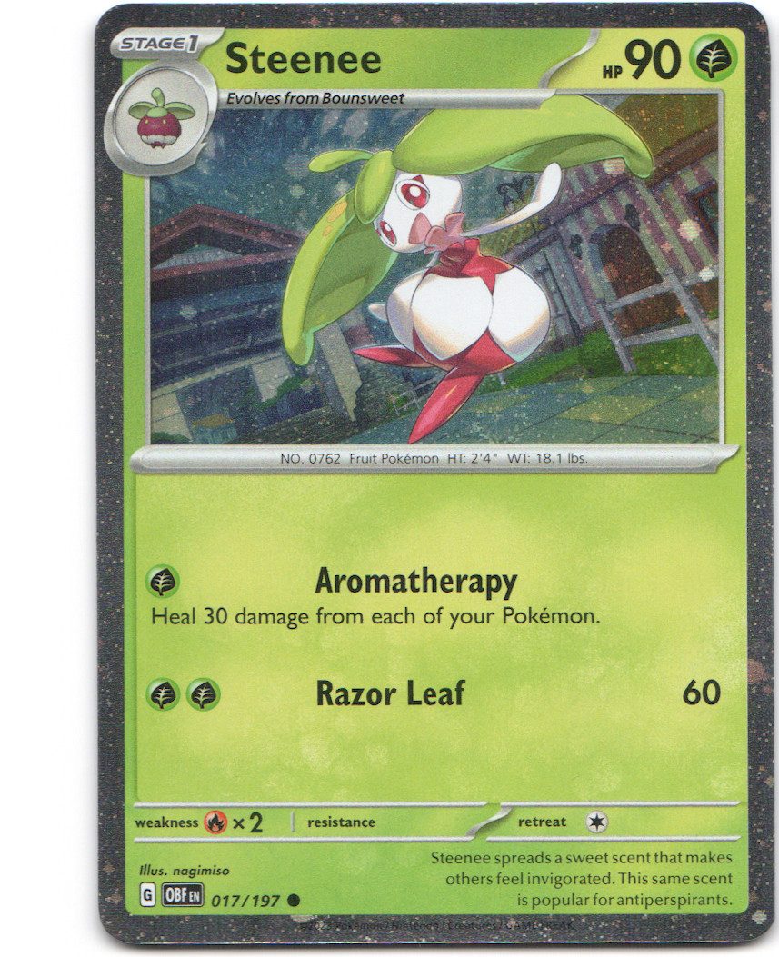 Steenee 17 Obsidian Flames Normal Pokemon Non-Holo NM