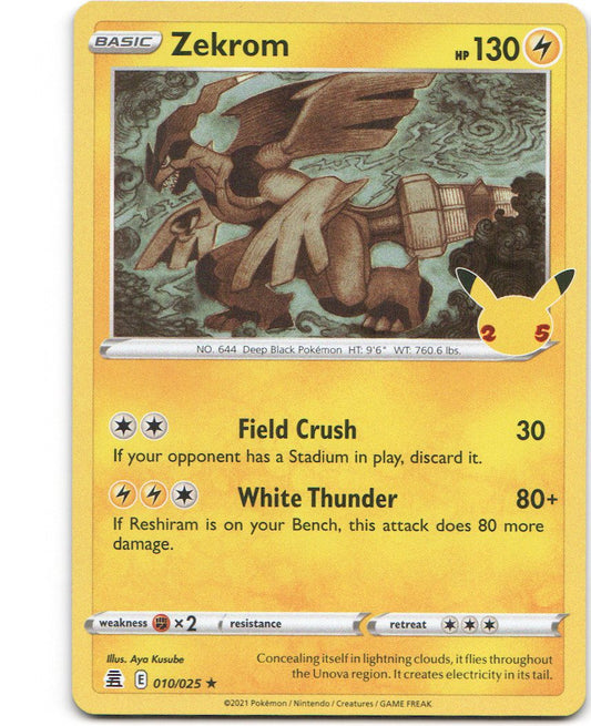 Zekrom 10 Celebrations Holofoil Pokemon NM