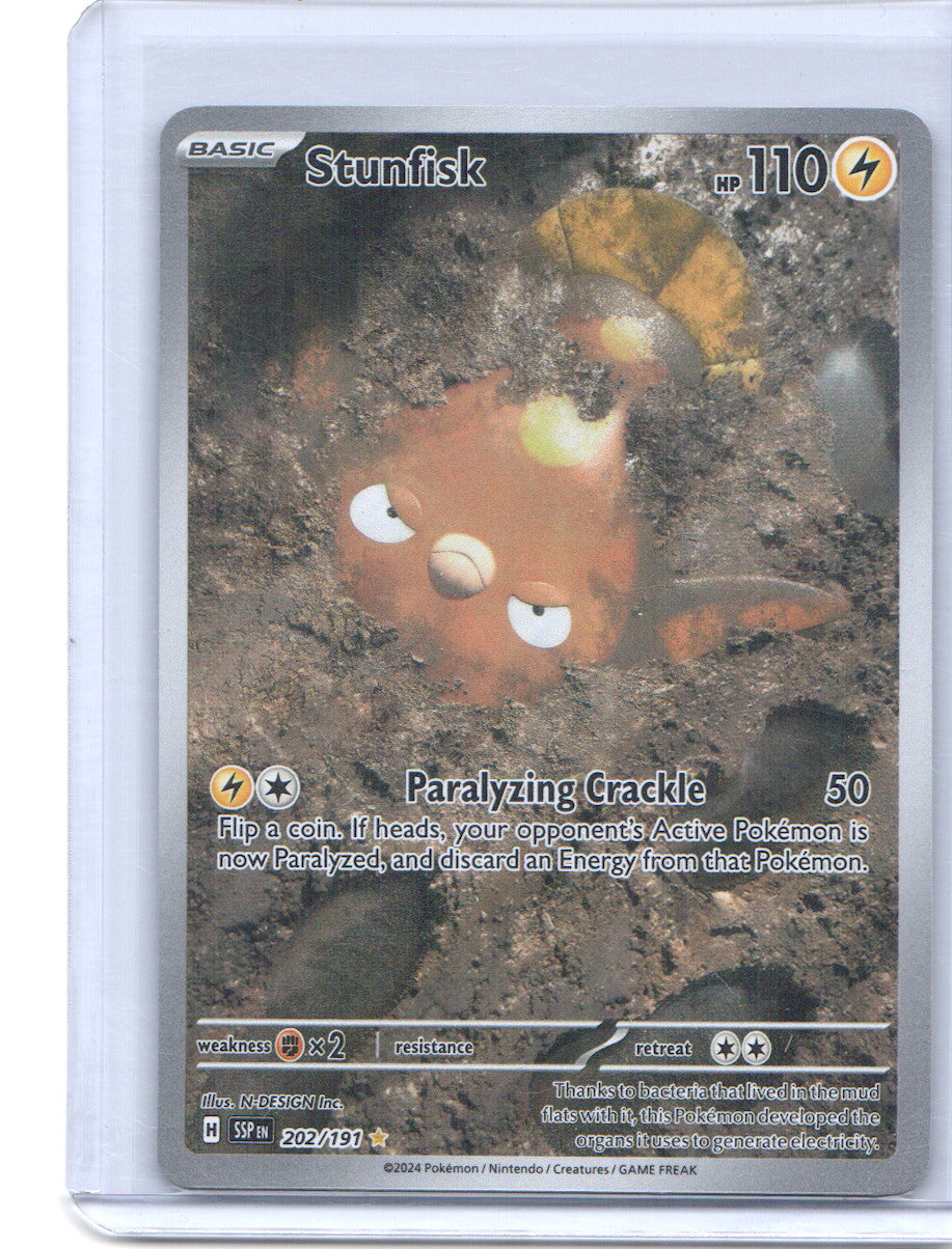Stunfisk Illustration Rare SV08: Surging Sparks 202/191 NM