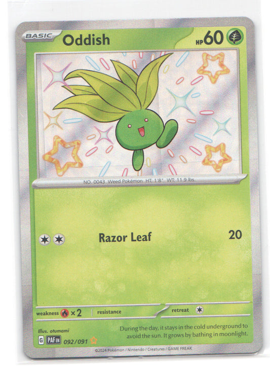 Oddish Shiny Rare SV: Paldean Fates 092/091 NM