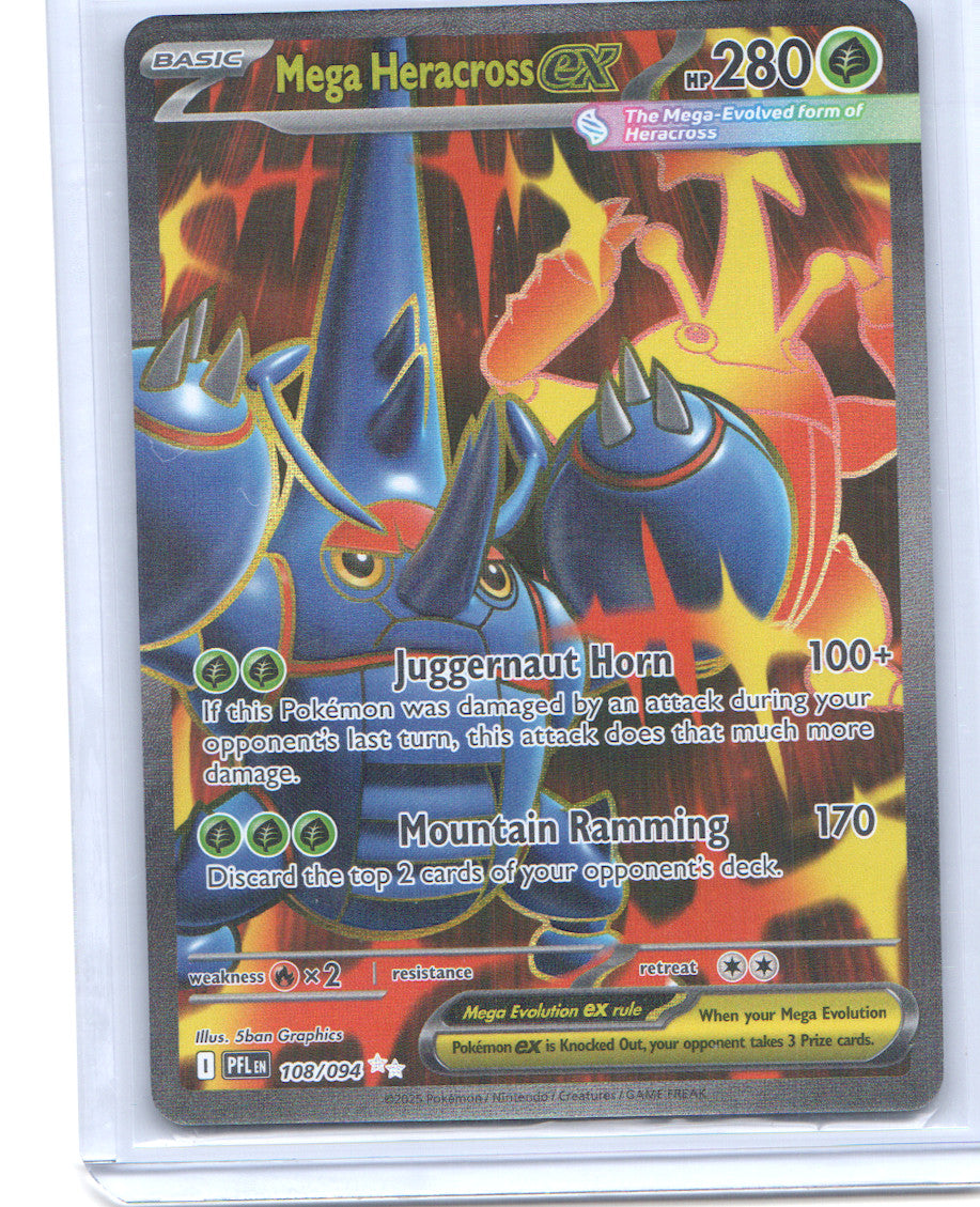 Mega Heracross ex Ultra Rare ME02: Phantasmal Flames 108/094 NM