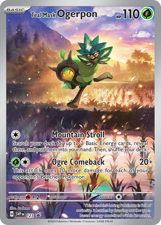 Teal Mask Ogerpon — Scarlet & Violet Black Star Promos Pokemon Center Stamp NM