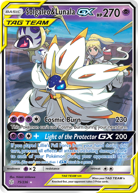 Solgaleo & Lunala-GX — Cosmic Eclipse Holofoil NM