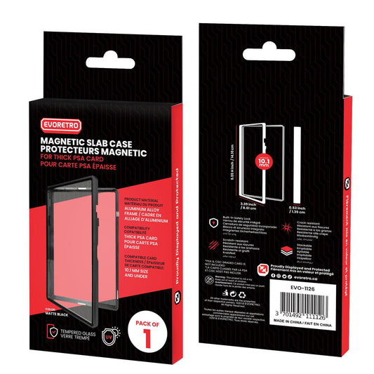 Evoretro Magnetic Slab Case for PSA & CGC – retail packaging front and back